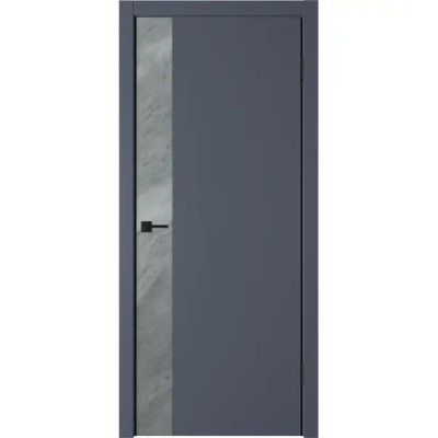 Дверь межкомнатная глухая Палладиум VR 60x200 см ПВХ-ламинация цвет силк титан/сланец грей (с замком и петлями)