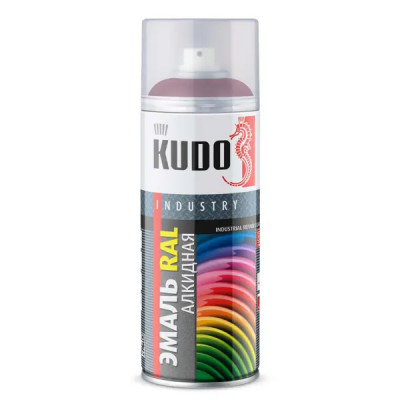 Эмаль аэрозольная универсальная KUDO акриловая глянцевая цвет винно-красный 520 мл