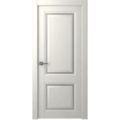 Дверь межкомнатная Аурум 2 глухая эмаль цвет жемчужный 80x200 см (с замком)