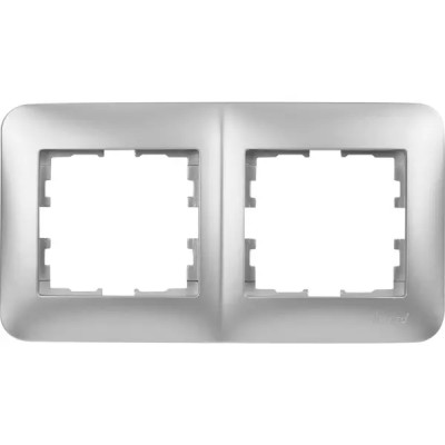 Рамка для розеток и выключателей Lezard Karina Life 2 поста горизонтальная цвет матовый серый