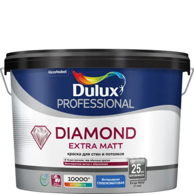 Краска для стен и потолков Dulux Professional Diamond Extra Matt матовая прозрачная база BC 9 л