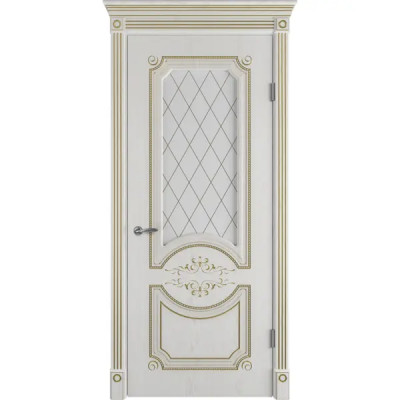 Дверь межкомнатная остекленная с замком и петлями в комплекте Милана 60x200 см ламинация ПВХ цвет дуб бьянко