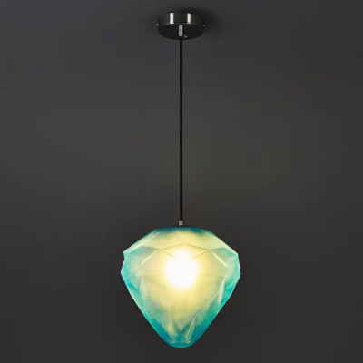 Светильник подвесной Globo 1 лампа 4 м² цвет синий/серебристый