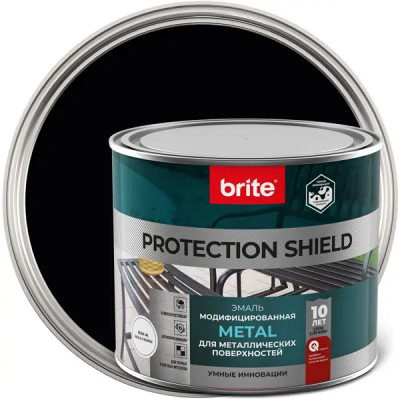 Грунт-эмаль по ржавчине Brite Protect Shield полуматовая цвет черный 2 л