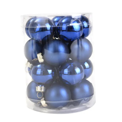 Набор новогодних шаров Christmas ø3 см стекло цвет синий 20 шт.