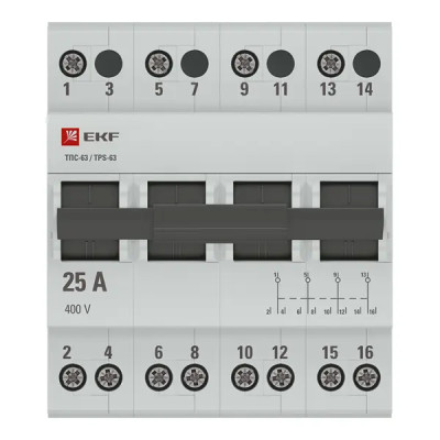 Трехпозиционный переключатель EKF Proxima 4P 25 А