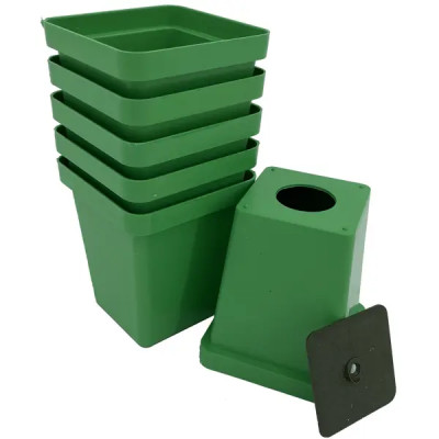 Стаканчик для рассады 7 см 0.2 л пластик зеленый 6 шт