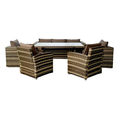 Комплект садовой мебели Greengard Гавр пластик коричневый диван 2 шт. кресло 4 шт. стол 1 шт.