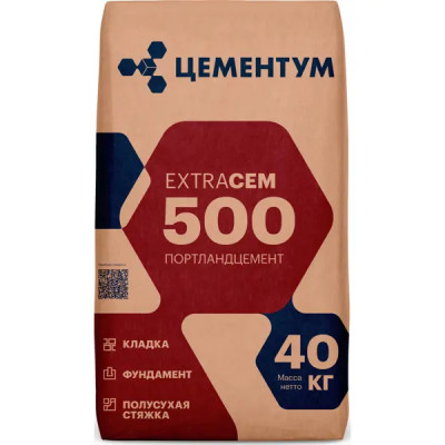 Портландцемент Цементум М500 ЦЕМ II/А-И 42.5 Н 40 кг