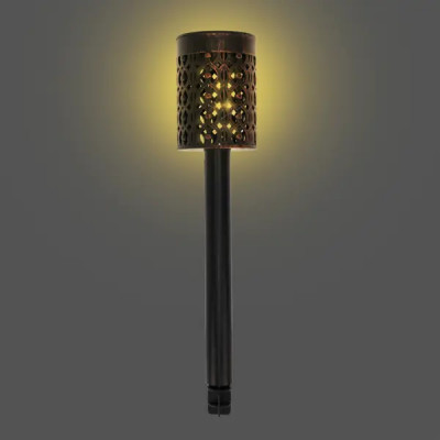 Светильник в грунт Lamper «Арабеска» на солнечных батареях 8.1 см цвет черный нейтральный белый свет