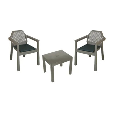 Набор мебели для балкона Adriano Easy Comfort полипропилен цвет капучино 2 кресла 1 стол