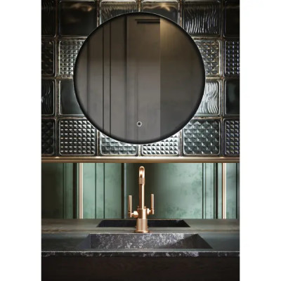 Зеркало для ванной Omega Glass Black Line SD78 50 см круглое с подсветкой