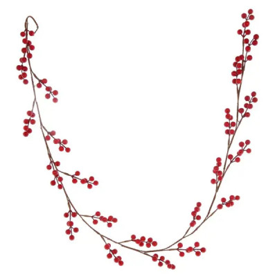 Новогоднее украшение Гирлянда рождественская 12x155 см цвет красный