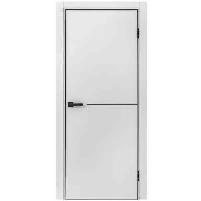 Дверь межкомнатная глухая с замком и петлями в комплекте Борно 55 80x200 см ПЭТ цвет серый