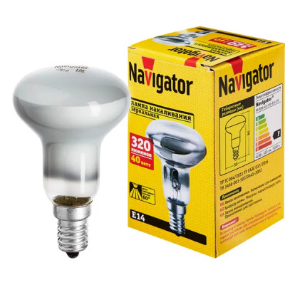 Лампа накаливания Navigator E14 230 В 40 Вт гриб 300 лм