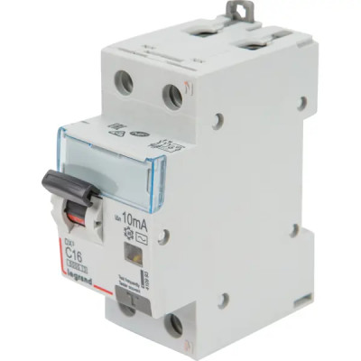 Автоматический выключатель дифференциального тока Legrand DX3 АВДТ 1P N C16 А 10 мА 6 кА АС 410993