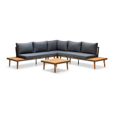 Набор мебели Лаин GS010 алюминий цвет серо-бежевый стол диван угловой элемент
