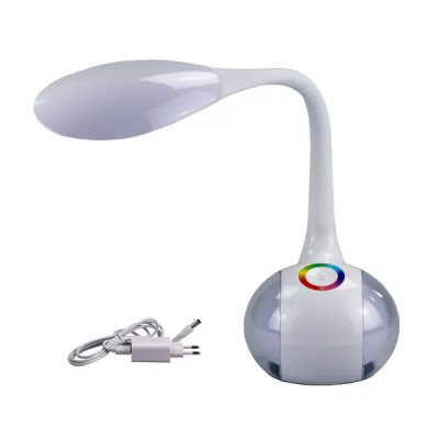 Лампа настольная светодиодная Diopro 5 Вт регулируемый белый и RGB свет цвет белый