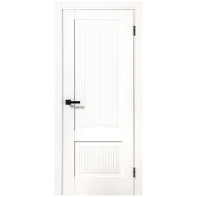 Дверь межкомнатная глухая с замком и петлями в комплекте Олимпия 90x200 см полипропилен цвет аляска