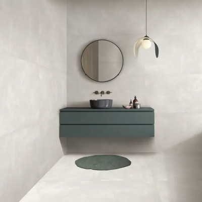 Глазурованный керамогранит Arcadia Ceramica Cement Bianco 60x120 см 1.44 м² матовый цвет светлый серо-бежевый