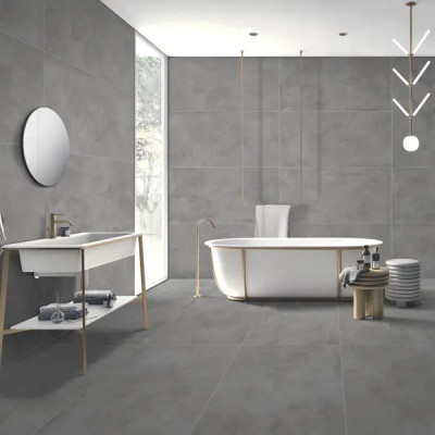 Глазурованный керамогранит Arcadia Ceramica Cement Gris 60x120 см 1.44 м² матовый цвет серый