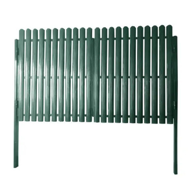 Ворота двухстворчатые 150x300 см с односторонним штакетником цвет зеленый