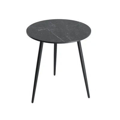 Стол кухонный Triniti 75x75x75 см круг металл цвет черный мрамор