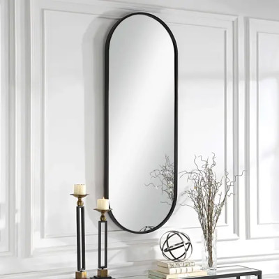 Зеркало в полный рост настенное Metal Lux овальное 50х170 см цвет черный