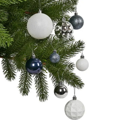 Набор новогодних шаров Christmas ø8 см цвет синий 50 шт.