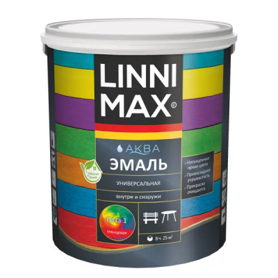 Эмаль универсальная Linnimax Аква глянцевая цвет белый база 1 2.5 л