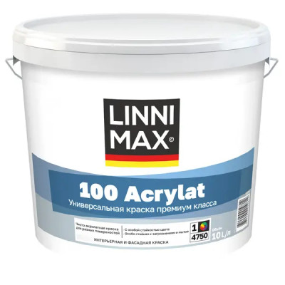 Краска фасадная Linnimax 100 Acrylat цвет прозрачный база Б1 10 л
