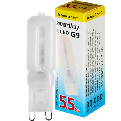 Лампа светодиодная G9 5.5 Вт теплый белый свет