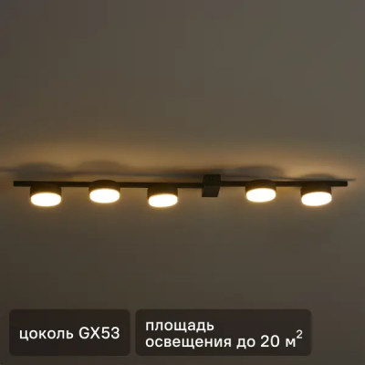 Люстра потолочная Lamia 5 ламп GX53 8 Вт цвет черный