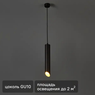 Люстра подвесная PL17 1 лампа 2 м² цвет черный