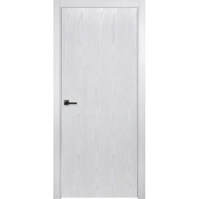 Дверь межкомнатная Лайнвуд 1 глухая шпон ясень цвет белый 70x200 см