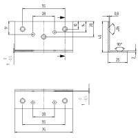 Уголок мебельный GAH ALBERTS KSZ 25x75x40x2 желтый цинк