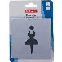 Знак дверной «Ж» Larvij самоклеящийся цвет серебро