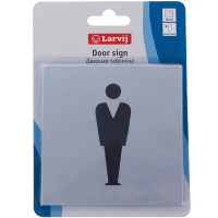 Знак дверной «М» Larvij самоклеящийся цвет серебро