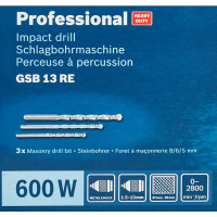 Дрель ударная сетевая Bosch Professional GSB 13 RE, 600 Вт