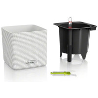 Кашпо для цветов Lechuza Кьюб колор 13580 с автополивом ø16 см пластик белый