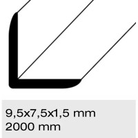 Уголок Alberts 9.5x7.5x1.5x1000 мм, алюминий