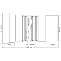 Труба фановая для унитаза McAlpine раздвижная 230-440 мм MRWC-F23P