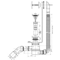 Сифон для ванны McAlpine клик-клак с раздвижным переливом 380-700 мм MRB11