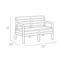 Набор садовой мебели Keter Delano пластик графит: 2 софы, 2 кресла, 1 стол