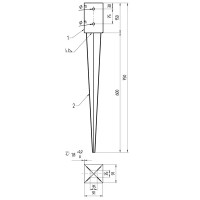 Забивная опора GAH ALBERTS 91x91x750x1