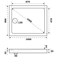 Душевой поддон Slim акрил 100x80 см