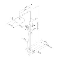 Душевой комплект с верхним душем и термостатом для душа AM.PM MOXIEM400