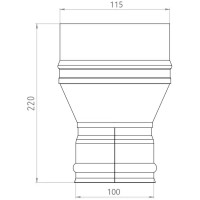 Переход Металлик и Ко ø 100-115 мм (430/0.8 мм)