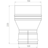 Переход Металлик и Ко ø 120-150 мм (430/0.8 мм)