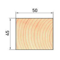 Брусок нестроганый 45x50x3000 мм хвоя сорт норма